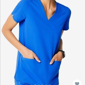 Figs Royal Blue Casma Scrub Top